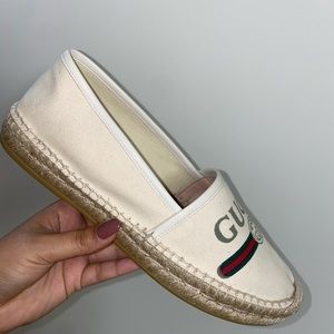 GUCCI LEATHER-TRIMMED LOGO-PRINT CANVAS